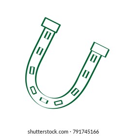 Patrick day horseshoe outline on a white background, Vector illustration