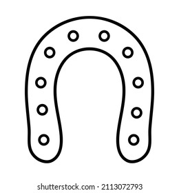 Patrick day horseshoe outline. Vector illustration isolated on white.