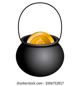 Patrick day money pot on a white background, Vector illustration