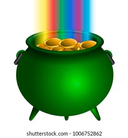 Patrick day money pot on a white background, Vector illustration