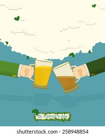 Patrick Day Mug of beer. Drink Bar Flyer Poster