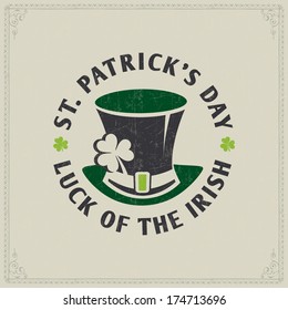 patrick day st saint vector logo happy irish celebration vintage st patrick's day card vector typography card patrick day st saint vector logo happy irish celebration vintage english classic white vac