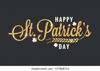 patrick day vintage gold lettering background