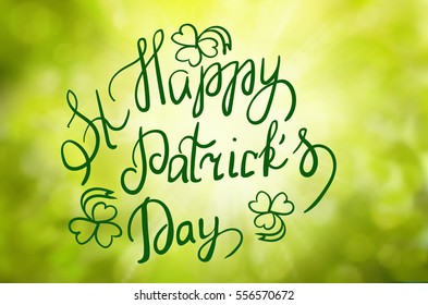 patrick day vintage lettering background. Vector illustration