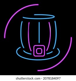 Patrick hat neon sign, modern glowing banner design, colorful modern design trends. Vector illustration.