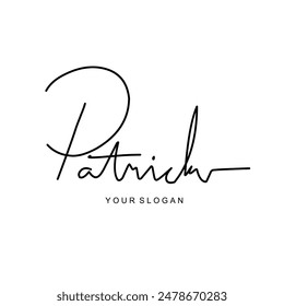 Patrick Name Signature Logo Vektorgrafik Design