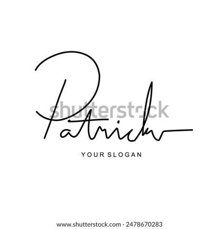 Patrick name signature logo vector design