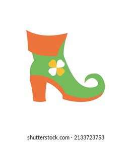 Patrick shoe Vector Flat Icon Design illustration. St Patrick's Day Symbol on White background EPS 10 File