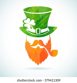 patrick st day leprechaun hat irish leprechaun logo for greeting card template of st patrick's day patrick st day leprechaun hat happy cute english white vacation face holiday background scene red bea