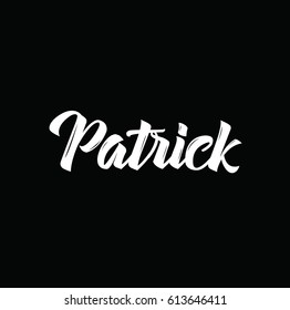 Patrick Text Design Vector Calligraphy Typography Stock Vector (Royalty ...