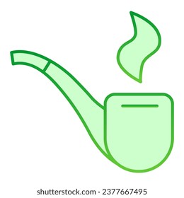 Patrick tobacco pipe gradient line icon. Smoking pipe or snorkel outline style pictogram on white background. Saint Patrick day signs for mobile concept and web design. Vector graphics