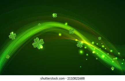 Patricks day abstract background with clover, vector art illustration.