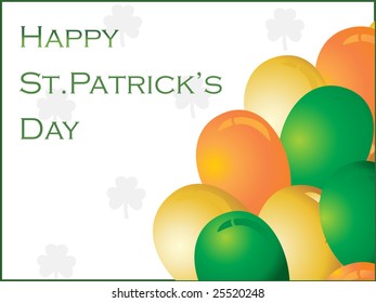patrick's day background with colorful balloons
