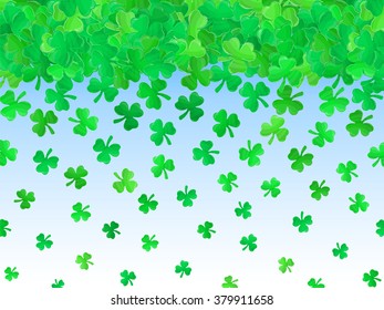 Patricks day background. Green clover vector. Irish Saint Patricks day. Spring vector illustration can be used for spring holiday printed products, web design.
