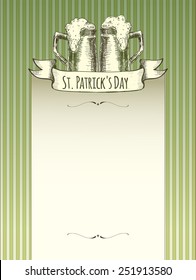 Patrick's day. Background with hand drawn vintage elements