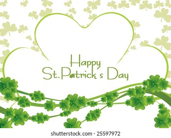 patrick's day background with shamrock vector