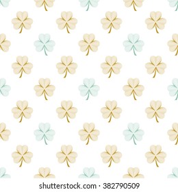 Patricks day background. St. Patrick's Day vector seamless pattern. Perfect for wallpapers, pattern fills, web backgrounds, greeting cards. Pattern of diagonal clover sign
