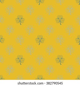 Patricks day background. St. Patrick's Day vector seamless pattern. Perfect for wallpapers, pattern fills, web backgrounds, greeting cards. Pattern of diagonal clover sign