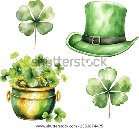 Patrick's day clipart, isolated vector illustration.