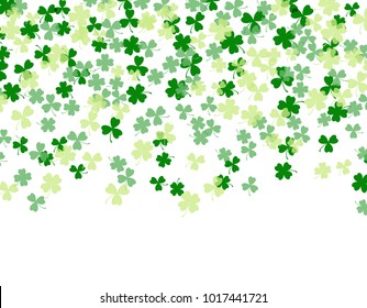 Patrick's Day. Clover leaves isolated on white background. Flat design. Vector illustration