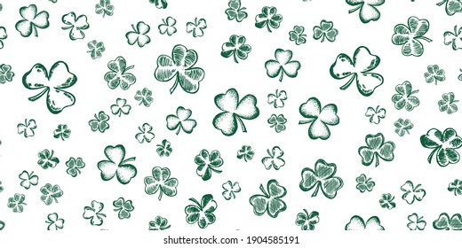 Patrick's day. Clover set. Vector illustration. Hand drawn style.	
