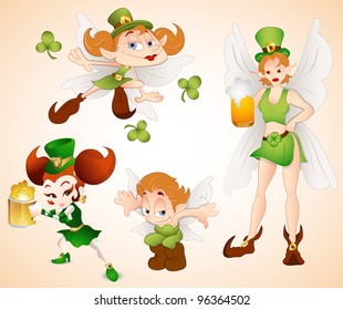 Patrick's Day Fairies Vectors