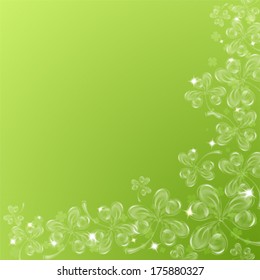 Patrick's Day Frame with Transparent Clover Leaves. Vector illustration