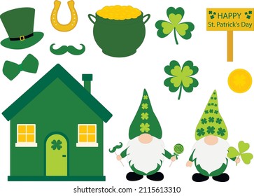 Patrick's day Gnomes vector illustration