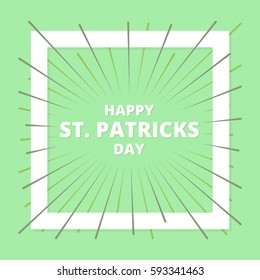 Patricks Day green banner with lines