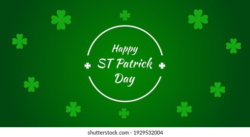 patrick's day greeting background design in green color. clover leaf icon design.