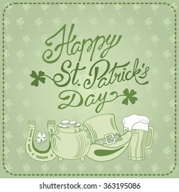 Patrick's day greeting with symbols