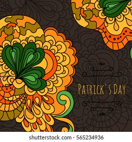 Patrick's Day hand drawn background. Vector