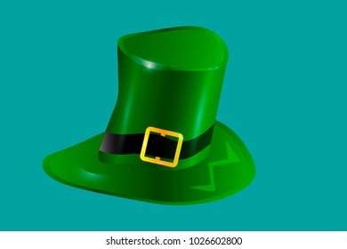 Patricks Day. The hat is green. vector .