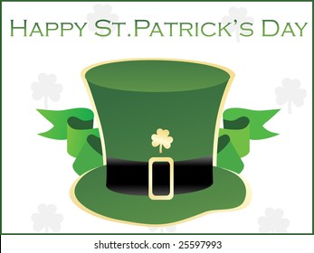 patrick's day hat with ribbon vector