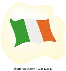 Patricks Day. Icon holiday colored Ireland flag. Vector cartoon illustration EPS 10