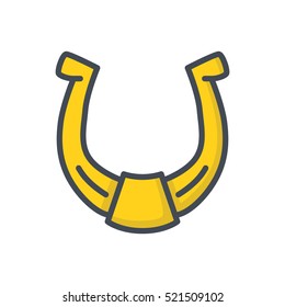 Patricks Day Icon Holiday Colored Horseshoe Luck