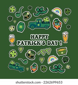 Patrick's Day Irish Mini stickers. Shamrock Stickers for St. Patrick's Day Decoration. St. Patrick's Day Party Favors Supplies Gift