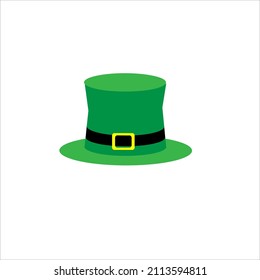 Patrick's Day Leprechaun hat green on white background