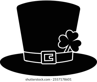 Patrick's day leprechaun hat silhouette vector.
Irish Elf hat silhouette.
Saint Patrick's Day element.
Good for greeting card,poster,banner,leaflet.
Transparent background.