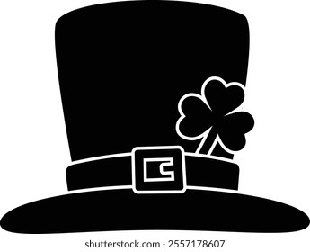 Patrick's day leprechaun hat silhouette vector.
Irish Elf hat silhouette.
Saint Patrick's Day element.
Good for greeting card,poster,banner,leaflet.
Transparent background.