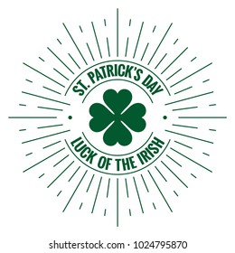 patricks day logo. Irish stamp on white background