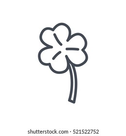 Patricks Day Outlined Line Icon Shemrock