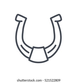 Patricks Day Outlined Line Icon Lucky Charm horseshoe