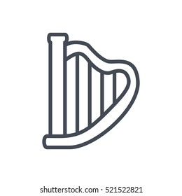 Patricks Day Outlined Line Icon Harp