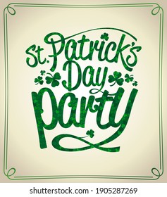 Patrick's day party vector web banner or poster template