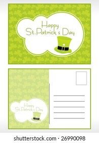 patrick's day postcard with hat  vector illustration