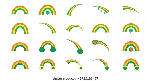 Patrick's Day Rainbow Illustration Set