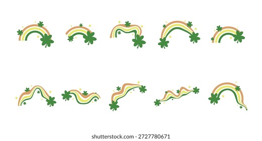 Ilustración de conjunto de arco iris del día de Patrick