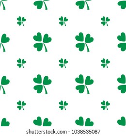 Patricks day seamless pattern. Clover vector ornament. Irish vector background.