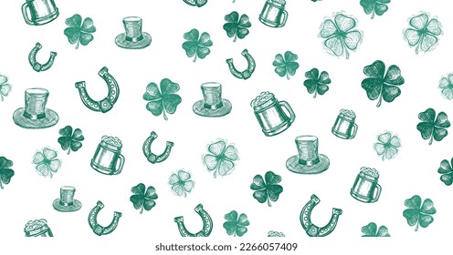 Patrick's Day set. Hand drawn illustrations	